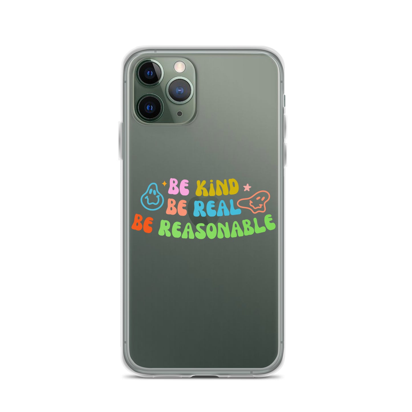 Be Kind, Be Real, Be Reasonable Retro - Clear Case for iPhone®