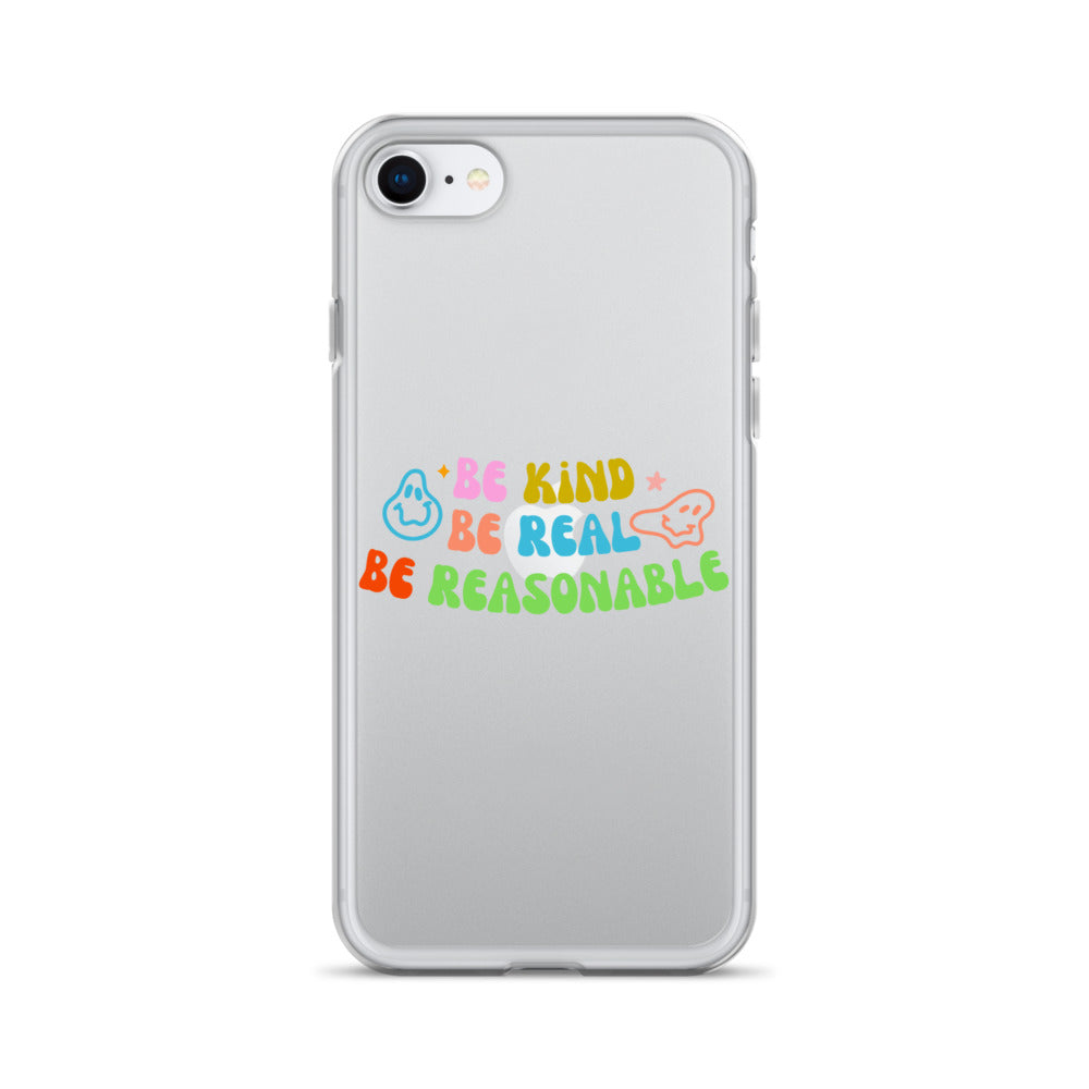 Be Kind, Be Real, Be Reasonable Retro - Clear Case for iPhone®