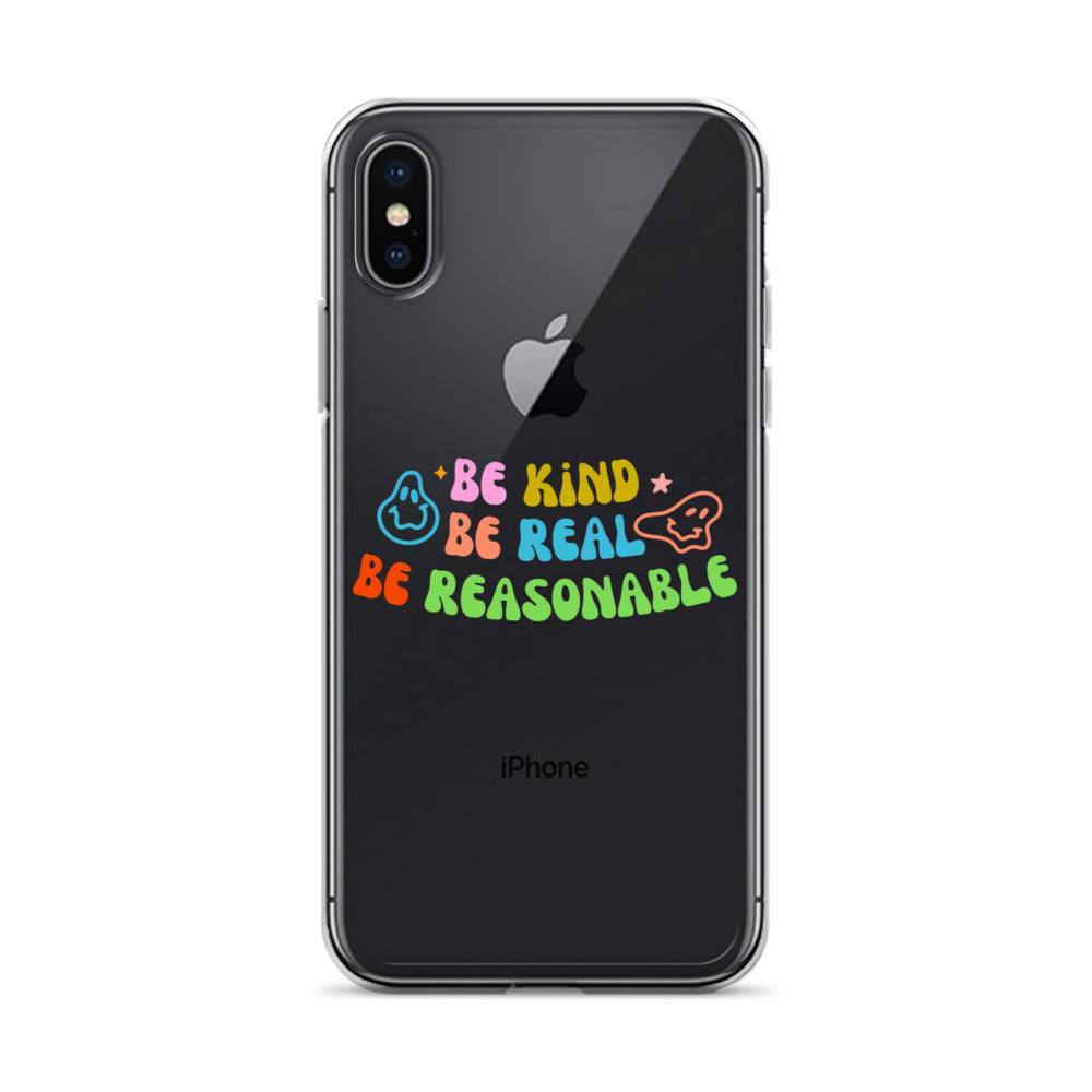 Be Kind, Be Real, Be Reasonable Retro - Clear Case for iPhone®