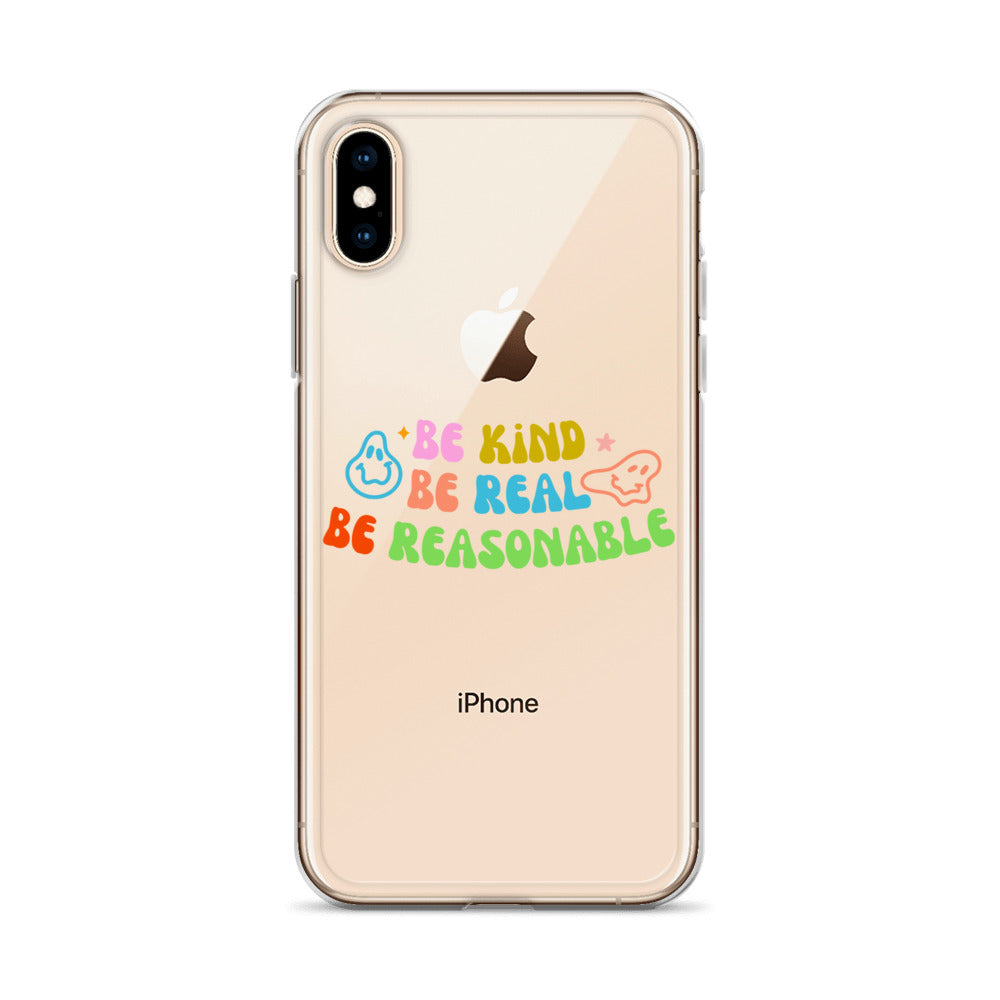 Be Kind, Be Real, Be Reasonable Retro - Clear Case for iPhone®