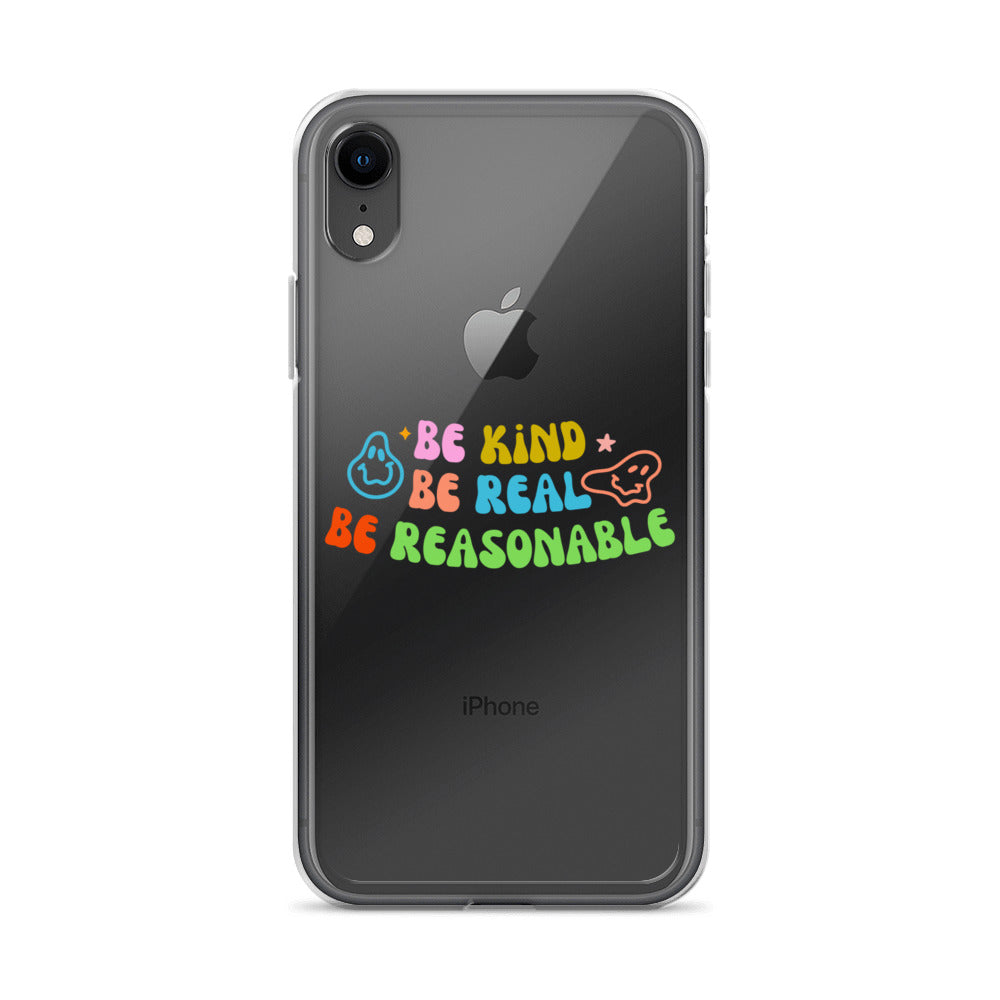 Be Kind, Be Real, Be Reasonable Retro - Clear Case for iPhone®