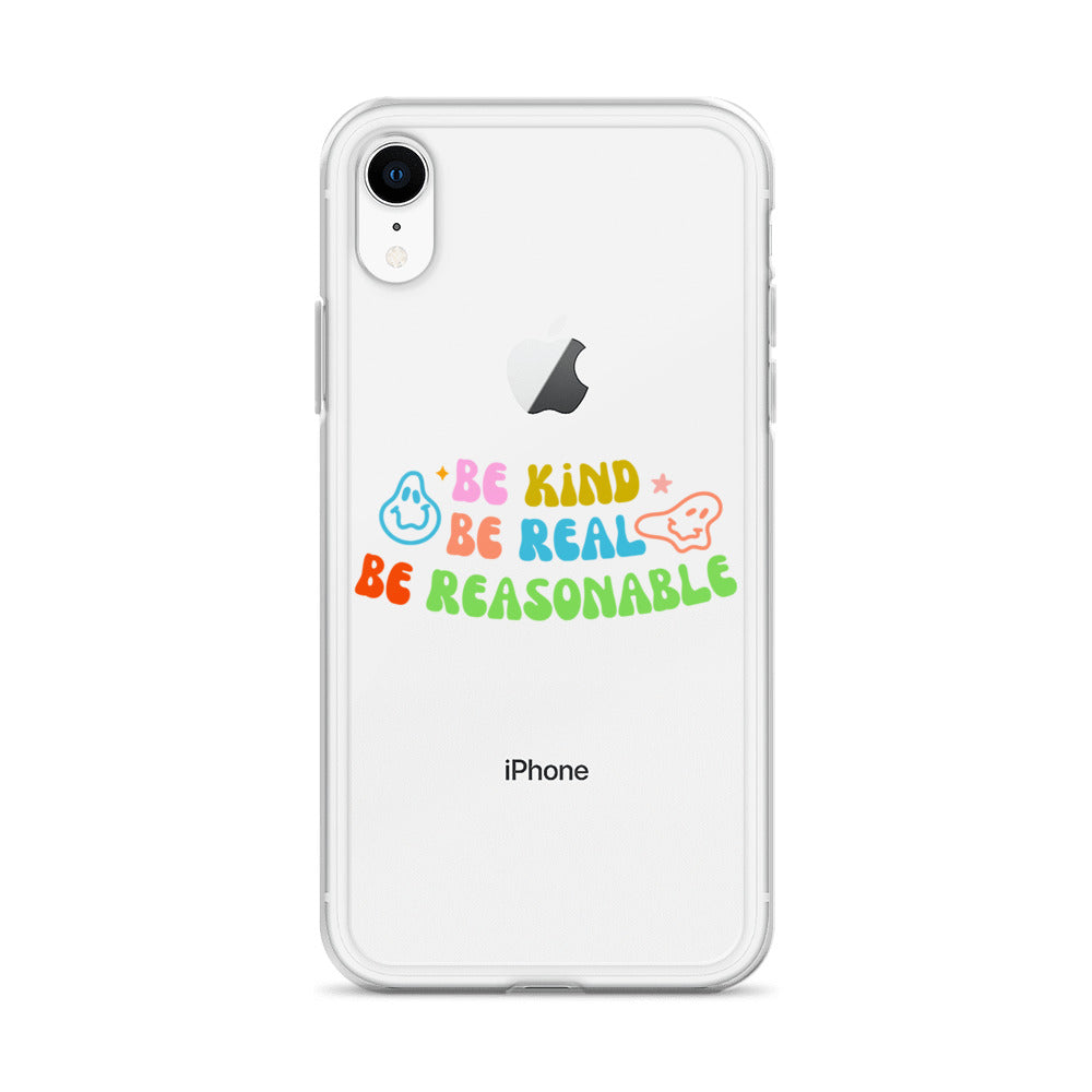 Be Kind, Be Real, Be Reasonable Retro - Clear Case for iPhone®