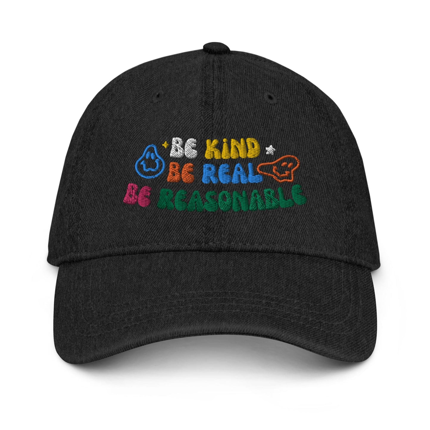 Be Kind, Be Real, Be Reasonable Retro - Denim Hat