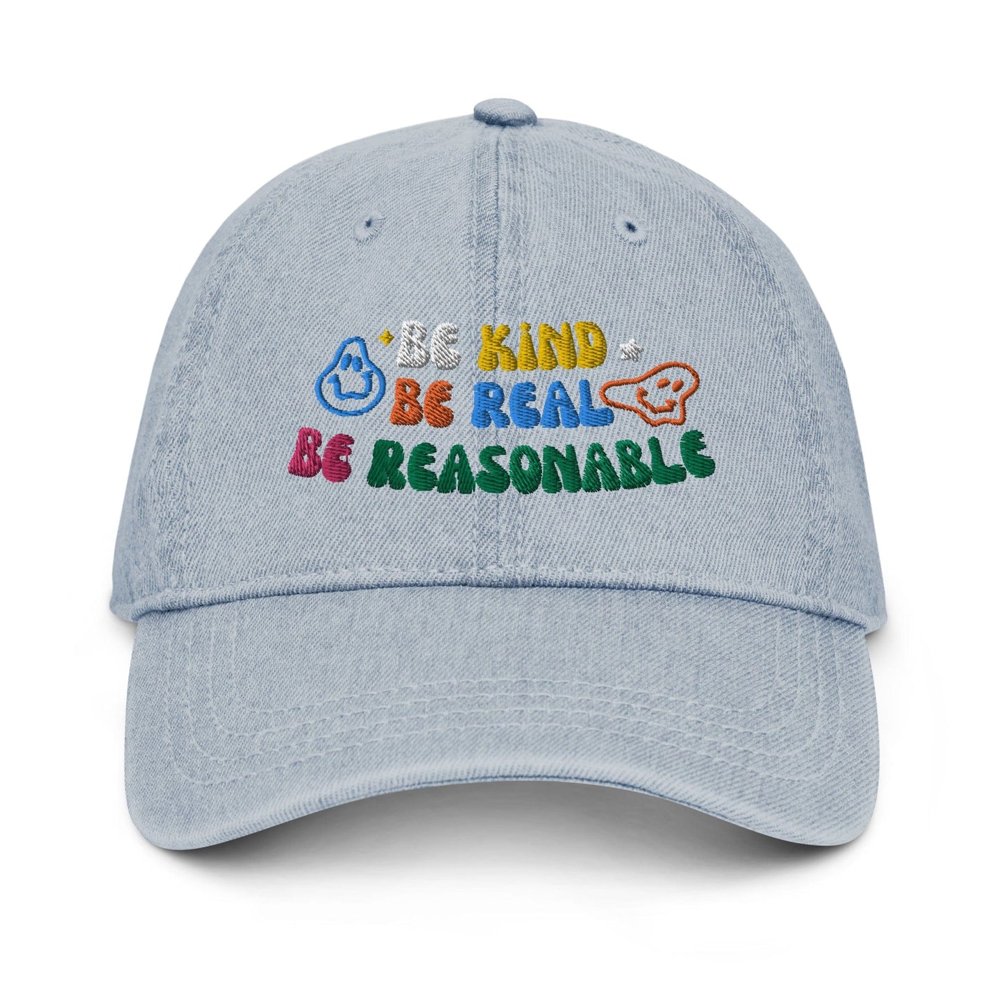 Be Kind, Be Real, Be Reasonable Retro - Denim Hat